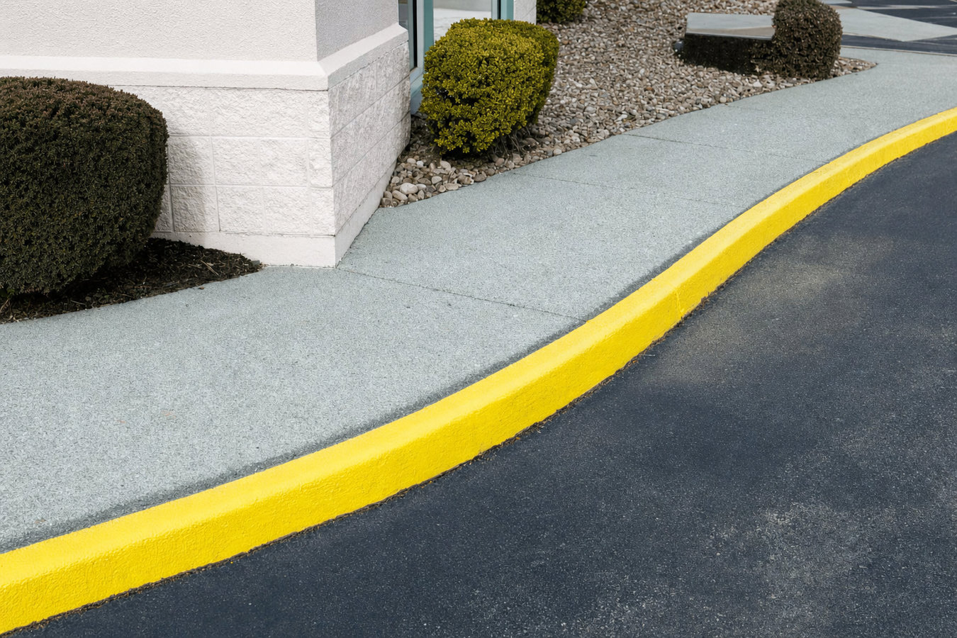Concrete curbing and sidewalks