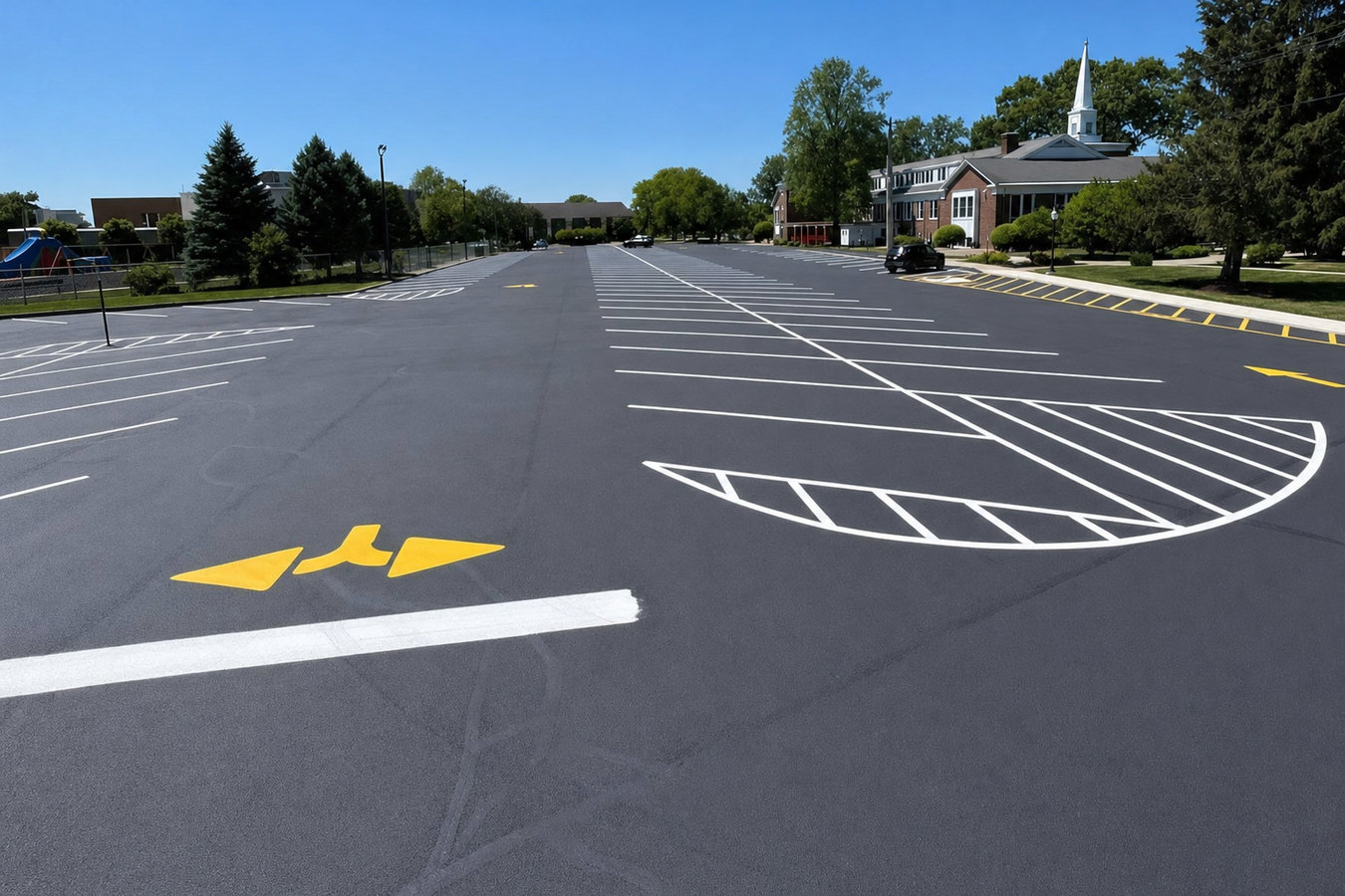 Parking lot striping